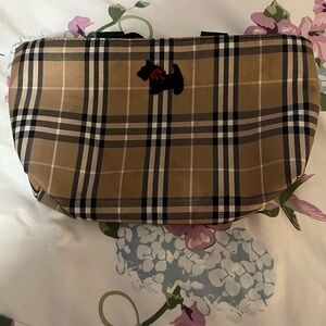 Plaid Scottish dog makeup bag